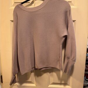 Ribbed Drop-Shoulder Sweater in Dusty lavender